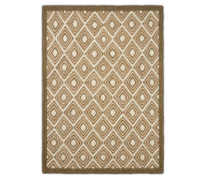 Handcrafted Diamond Mosaic Abaca Rug – Bordered Mocha & Ivory Natural Fiber Floor Mat