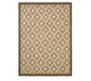 Handcrafted Diamond Mosaic Abaca Rug – Bordered Mocha & Ivory Natural Fiber Floor Mat