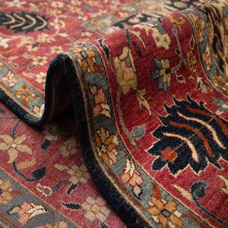 Kamyab 10x14 Navy Red Persian Tabriz Wool Rug