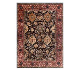 Kamyab 10x14 Navy Red Persian Tabriz Wool Rug