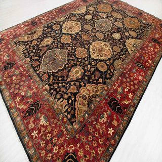 Kamyab 10x14 Navy Red Persian Tabriz Wool Rug