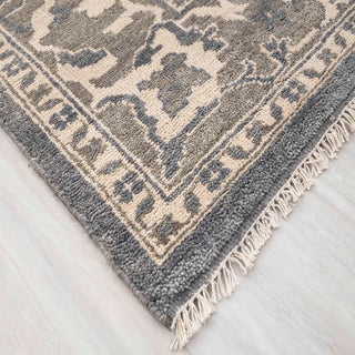 8x10 Gray Wool Handmade Turkish Oushak Rug