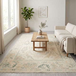 Betsy Ivory Turkish Oushak Hand Knotted Wool Rug