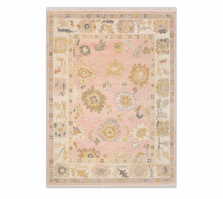 8x10 Pink Neutral Look Turkish Oushak Soft Wool Rug