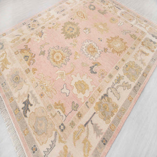 8x10 Pink Neutral Look Turkish Oushak Soft Wool Rug