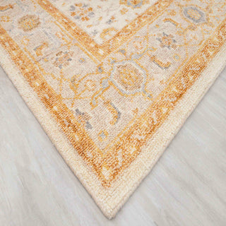 8x10 Ivory Gold Ziegler Design Neutral Turkish Oushak Soft Wool Rug