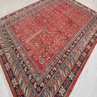 9x12 Red Colored Rug For Living Room Modern Oushak Style Wool Rug