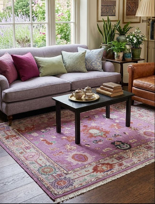 Funky Lavender 8x10 Purple Turkish Oushak Wool Rug