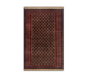 3x5 Baluch Black Tribal Silky Feel Herati Rag