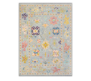 Skylark 10x14 Gray Colorful Modern Turkish Oushak Rug