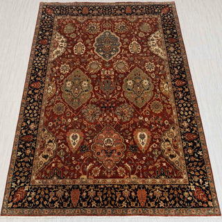 Terracotta  Persian Floral Medallion Hand-Knotted Wool  Rug