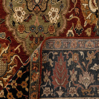 Terracotta  Persian Floral Medallion Hand-Knotted Wool  Rug