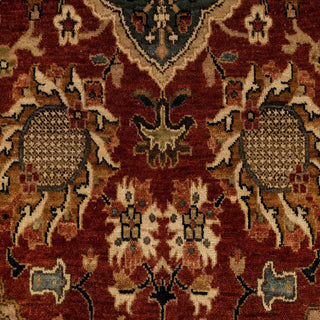 Terracotta  Persian Floral Medallion Hand-Knotted Wool  Rug