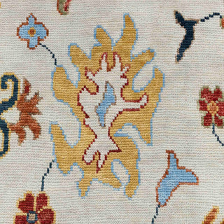 George 8x10 Ivory Soft Shiny Look Floral Style Oushak Rug