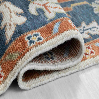 George 8x10 Ivory Soft Shiny Look Floral Style Oushak Rug