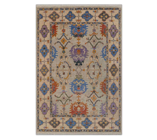 Terracotta 8x10 Gray Turkish Oushak Hand Knotted Wool Rug
