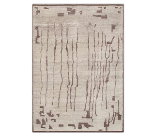 12x15vory Brown Distressed Look Boho Moroccon Hand Knotted Rug