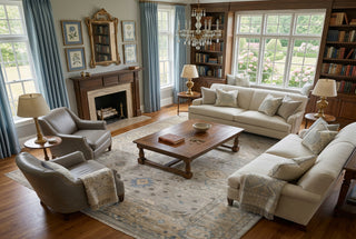 8x10 Beige Living Room Rug Handmade Turkish Oushak Style Wool Rug