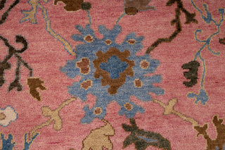 Francis 8x10 Pink Floral Oushak Hand Knotted Wool Rug