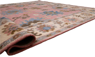 Francis 8x10 Pink Floral Oushak Hand Knotted Wool Rug