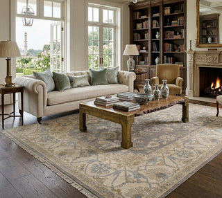 Elaris 10x14 Distressed Handmade Gray Oushak Fine Wool Rug