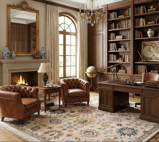 Lorrie Filson Flral Motif 8x10 Oushak Rug