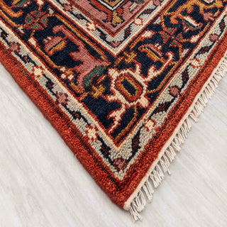 Rust Red Serapi Heriz Hand-Knotted Wool Rug