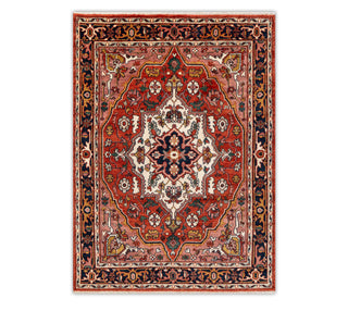 Rust Red Serapi Heriz Hand-Knotted Wool Rug