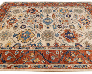 9x12 Ivory Hand Knotted Modern Oushak Wool Rug : Aesthetic Rug