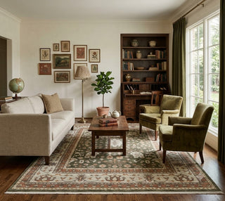 Helen Olive Green 8x10 Hand Knotted Woolen Rug