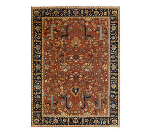 Tabriz 9x12 Authentic rust Persian Tabriz Reproduction Rug