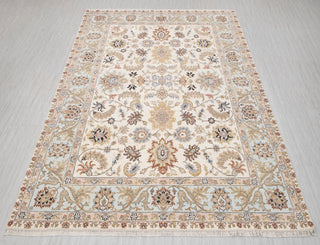 Isfahan 9x12 Floral Soft Blue & Ivory Persian Wool Rug