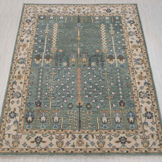 Tree Of Life 8x10 Sage Green Hand-Knotted Wool Rug
