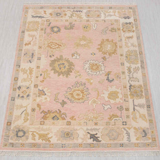 8x10 Pink Neutral Look Turkish Oushak Soft Wool Rug