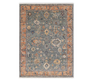 Turkish 9x12 Gray Rust Turkish Oushak Handmade Wool Rug