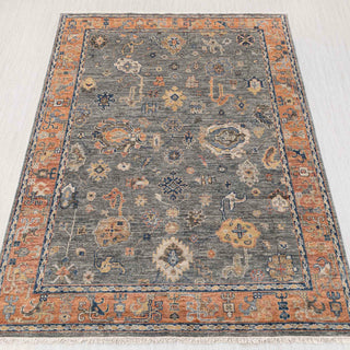 Turkish 9x12 Gray Rust Turkish Oushak Handmade Wool Rug