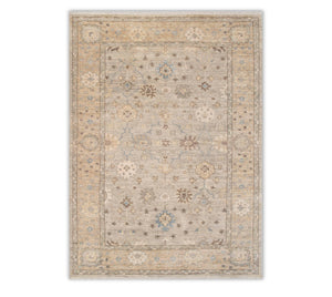 8x10 Beige Living Room Rug Handmade Turkish Oushak Style Wool Rug