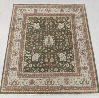 Helen Olive Green 8x10 Hand Knotted Woolen Rug