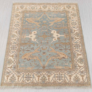 Alligreen well - 8x10 Green Gray Oushak Wool Rug