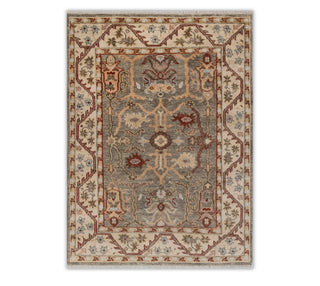 Anatolia 8x10 Green Gray Traditional Persian Inspired Oushak Wool Rug