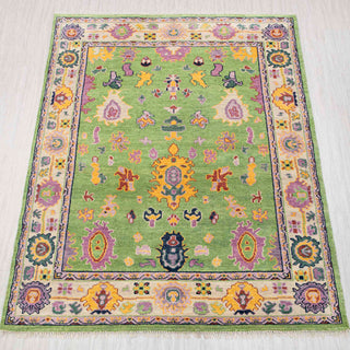 Friday 8x10 Green Turkish Oushak Hand Knotted Wool Rug