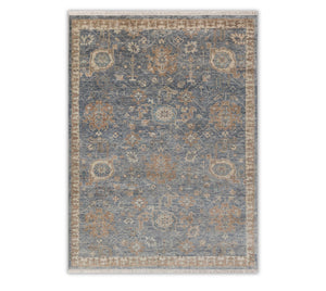 Elysian 8x10 Blue Gray Turkish Oushak Hand Knotted Oriental Wool Rug