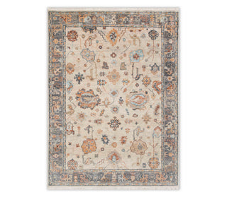 Inaya 9x12 Ivory Gray Persian Style Inspired Soft Wool Rug