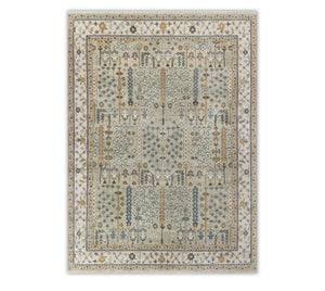 Ivory Garden Cypress Hand-Knotted Wool Area Rug