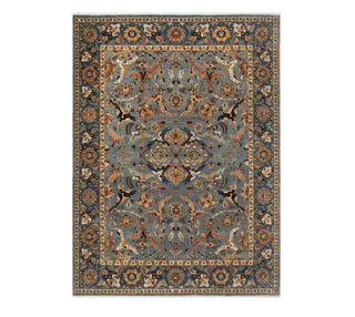 Vintage 8x10 Golestan Blue Persian Bidjar Rug