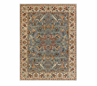 Kashan 8x10 Vintage Persian Blue Wool Style Rug