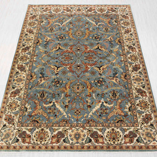 Kashan 8x10 Vintage Persian Blue Wool Style Rug
