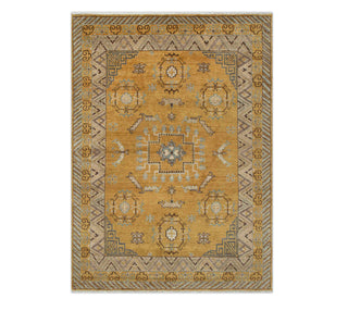 Aurum 8x10 Mustard Yellow Persian Khotan Wool Rug