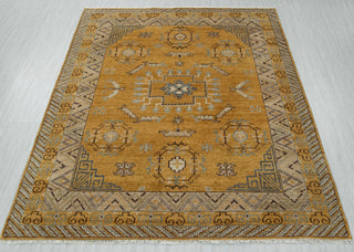 Aurum 8x10 Mustard Yellow Persian Khotan Wool Rug
