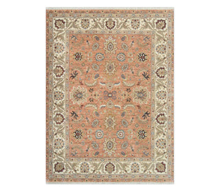 Herati 8x10 Terracotta Motifs Floral Wool Rug